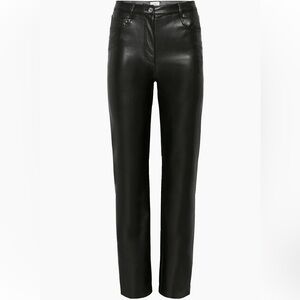 Aritzia Black Faux Leather Pants